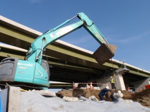 移動式クレーンでのブロック張作業